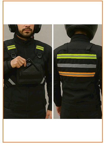 Reflektörlü Kurye Göğüs Çantası - Görsel 5