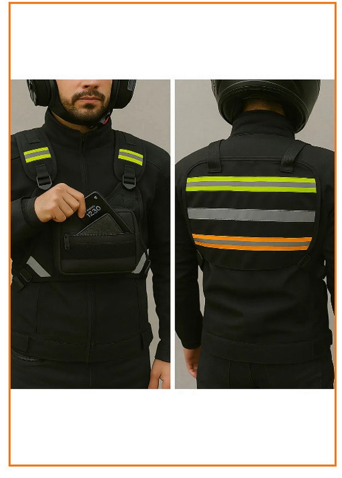 Reflektörlü Kurye Göğüs Çantası - Görsel 5