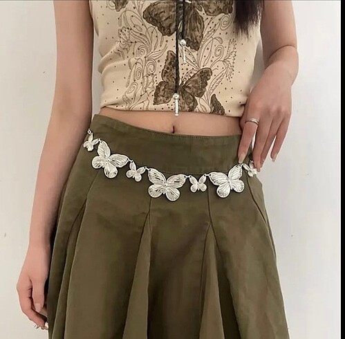 Bayan Kelebek Model Metal Kemer