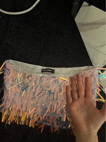 xs Beden çeşitli Renk Parlak crop