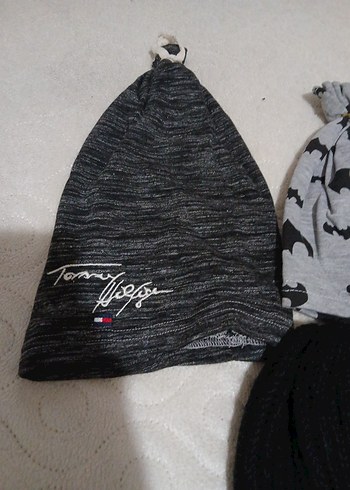 Erkek Örgü Bere Seti - Gri ve Siyah - Görsel 5