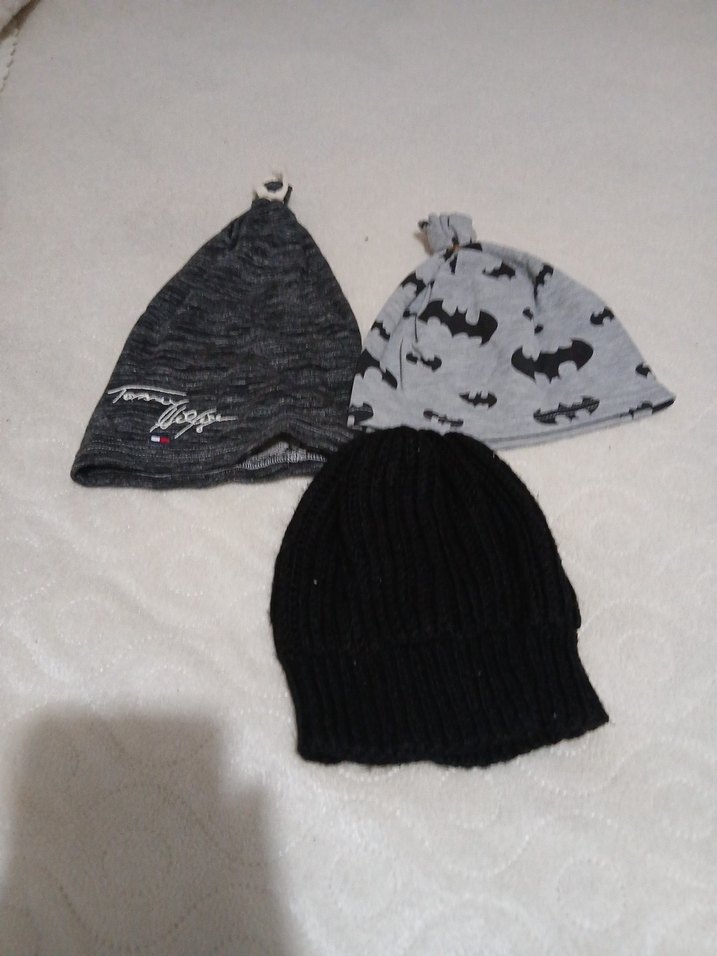 Erkek Örgü Bere Seti - Gri ve Siyah - Görsel 2