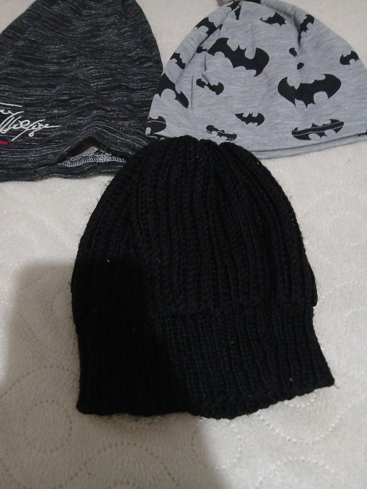 Erkek Örgü Bere Seti - Gri ve Siyah - Görsel 3