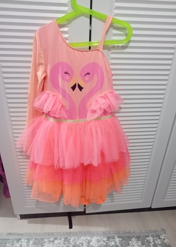 Pembe Kız Çocuk Fırfırlı Elbise