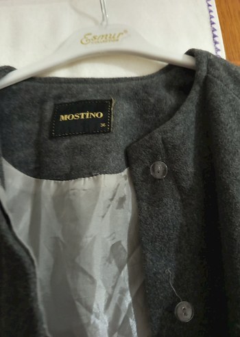 Gri Uzun Bol Kesim Kaban - Görsel 3