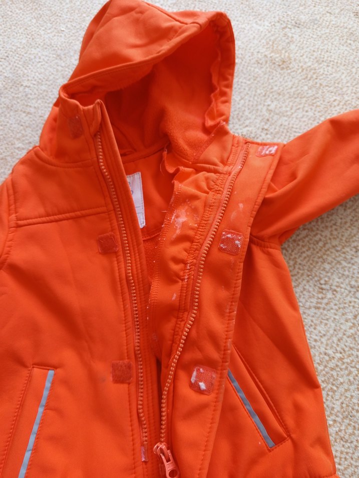 Turuncu Kapüşonlu Fermuarlı Erkek Çocuk Ceket - Görsel 3