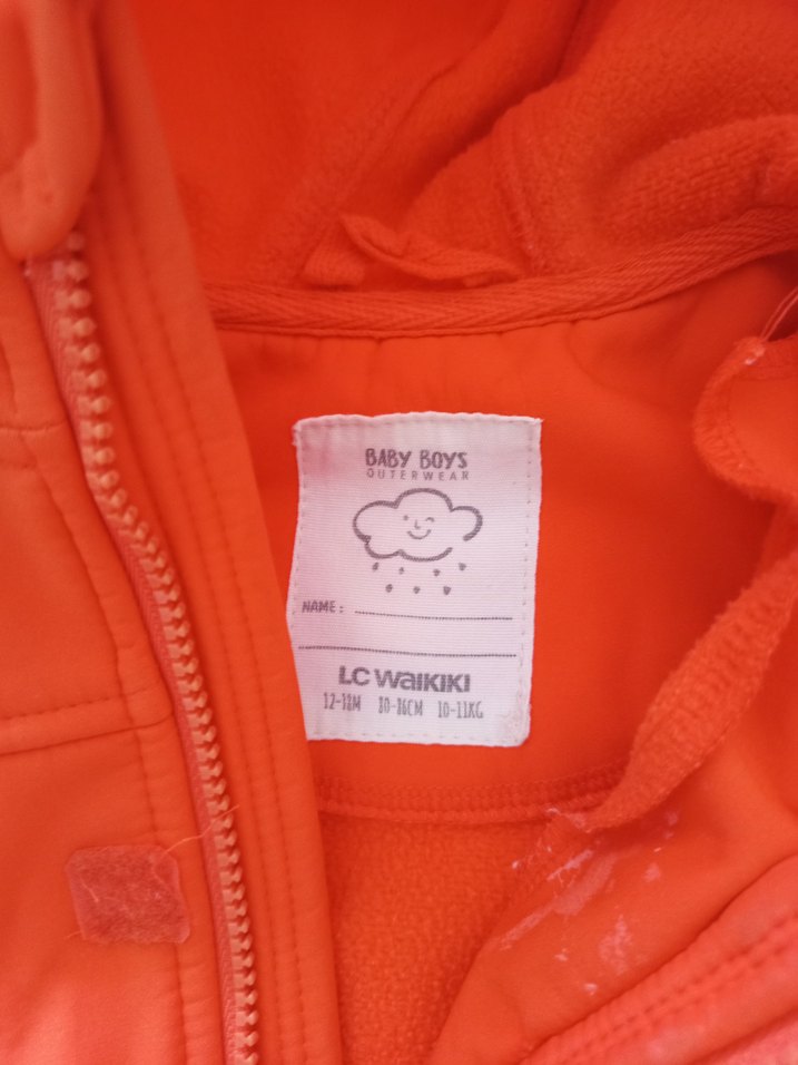 Turuncu Kapüşonlu Fermuarlı Erkek Çocuk Ceket - Görsel 2