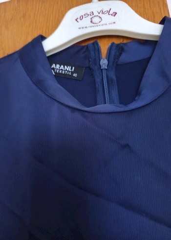 Lacivert Kadın Uzun Kollu Uzun Elbise - Görsel 2