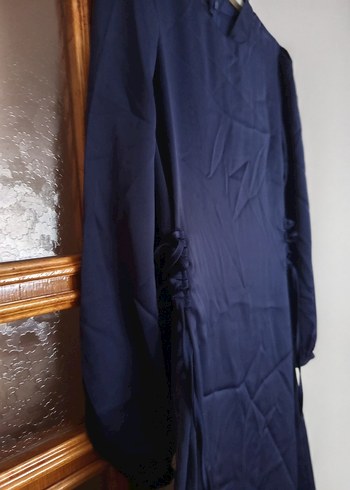 Lacivert Kadın Uzun Kollu Uzun Elbise - Görsel 3