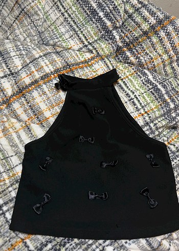 American Vintage kurdeleli Siyah Mini Halter Yaka Kadın üst
