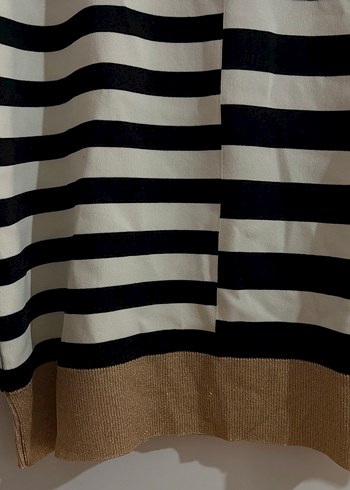 Kadın Çizgili Örgü Uzun Kollu Kazak - Görsel 2