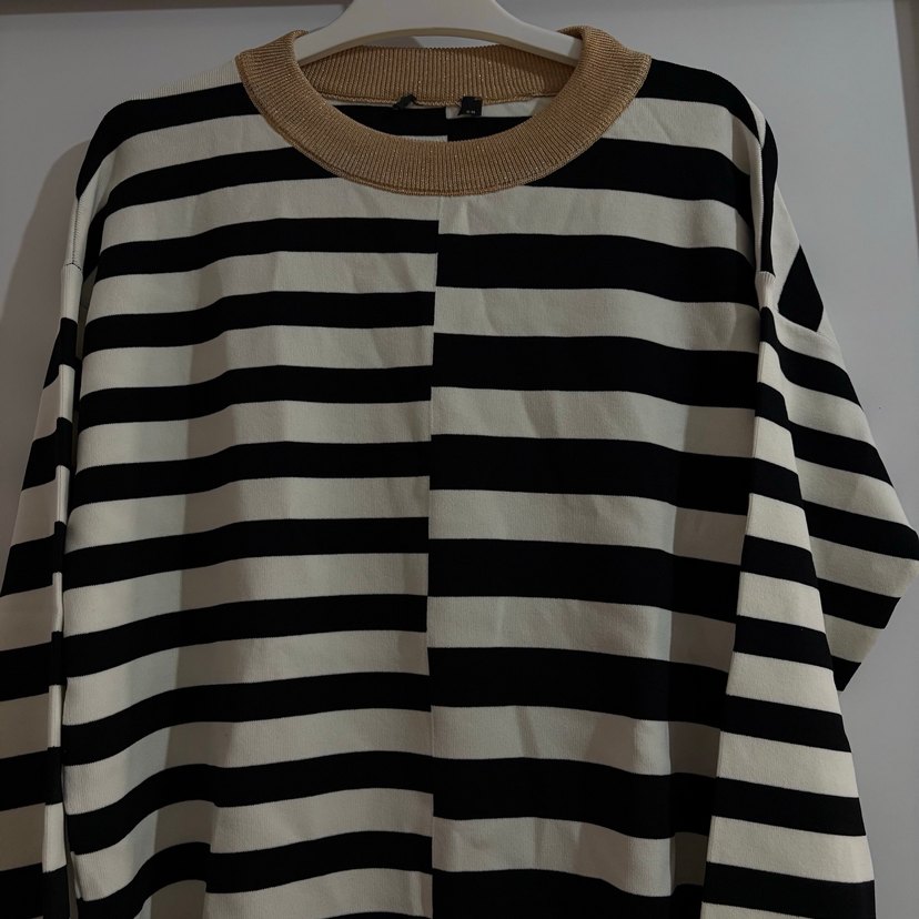 Kadın Çizgili Örgü Uzun Kollu Kazak - Görsel 3