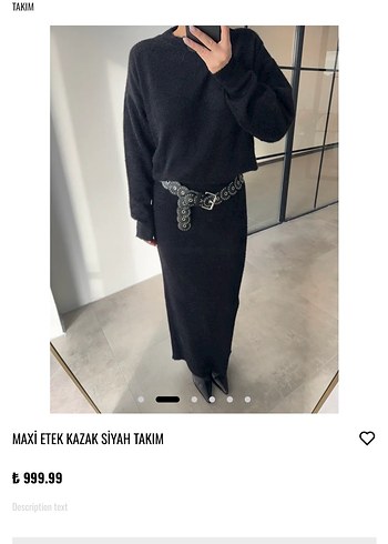 Bensu Buyruk Siyah Maxi Etekli Triko Takım