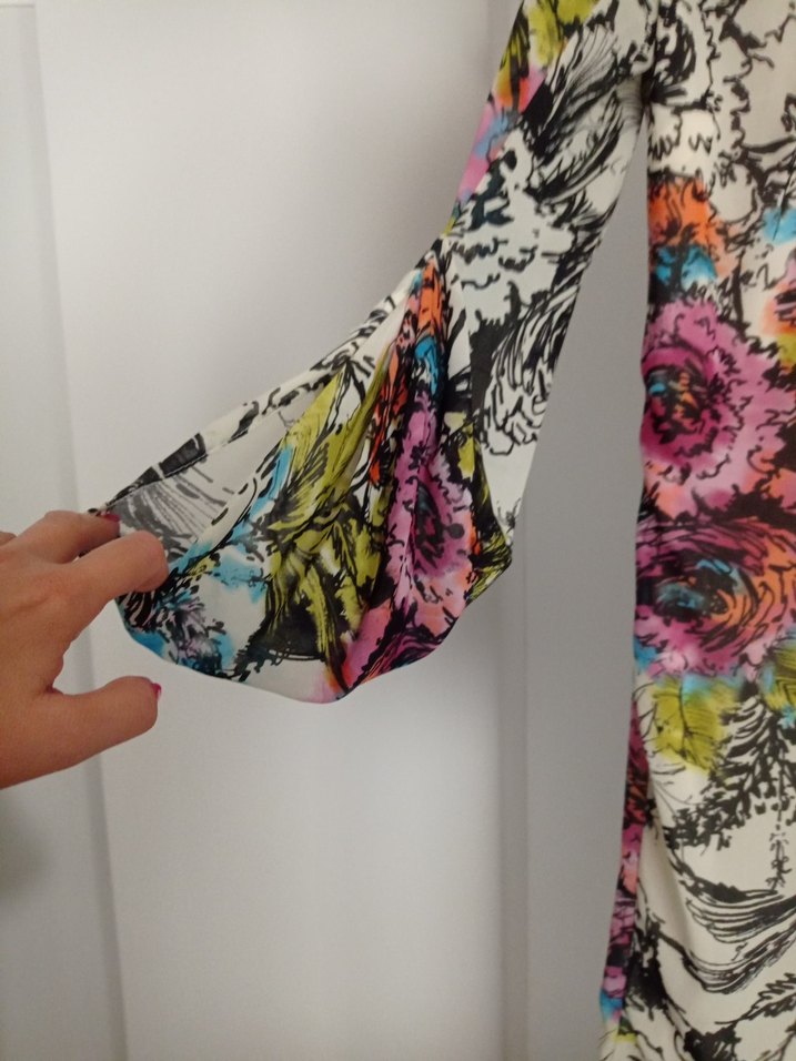 Çiçek Desenli Kısa Bohem elbise - Görsel 3