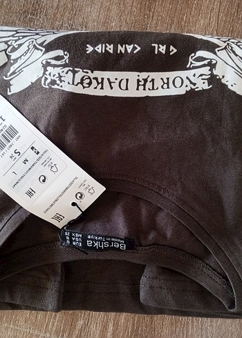 Baskılı Kahverengi crop bershka