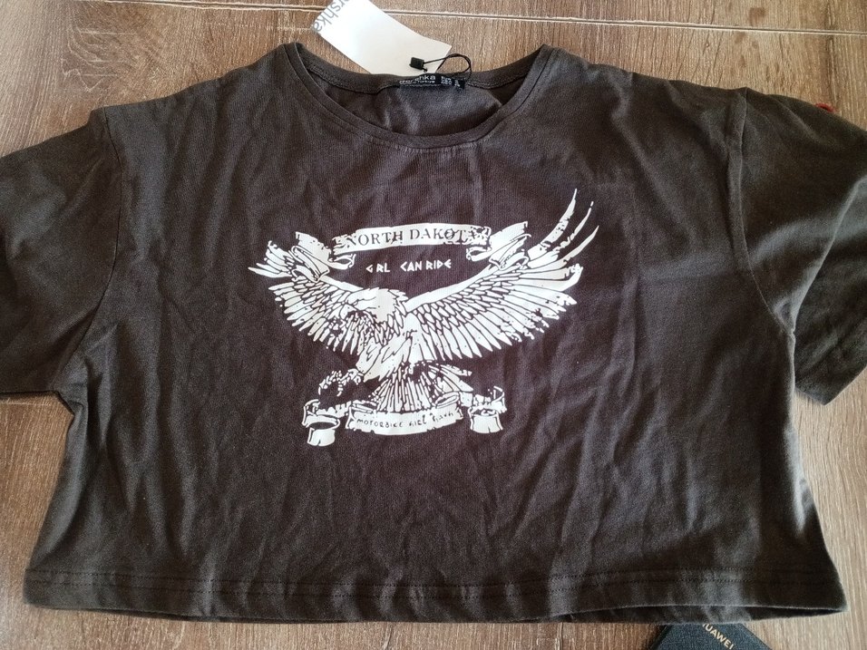 Baskılı Kahverengi crop bershka - Görsel 2