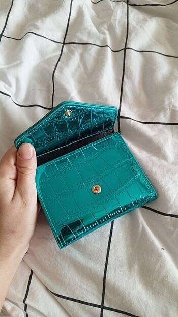 Yansımalı turkuaz renk cüzdan - Görsel 3