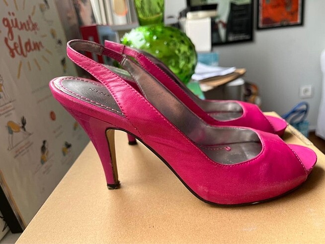 Nine West pembe topuklu ayakkabı