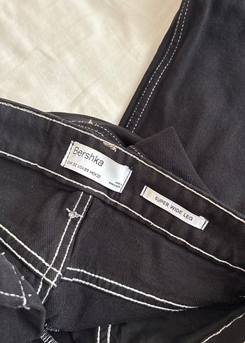 Bershka Bershka siyah geniş paça pantolon
