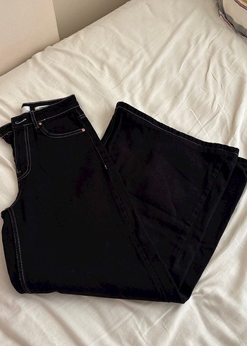 Bershka siyah geniş paça pantolon