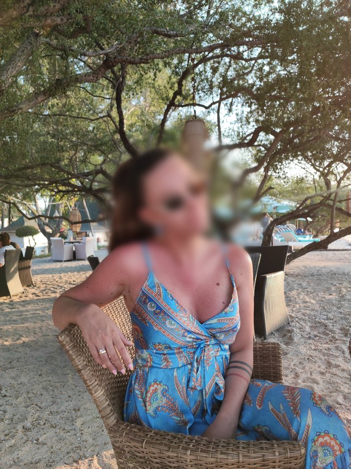 Mavi İpli Askılı Uzun Bohem Elbise - Görsel 2