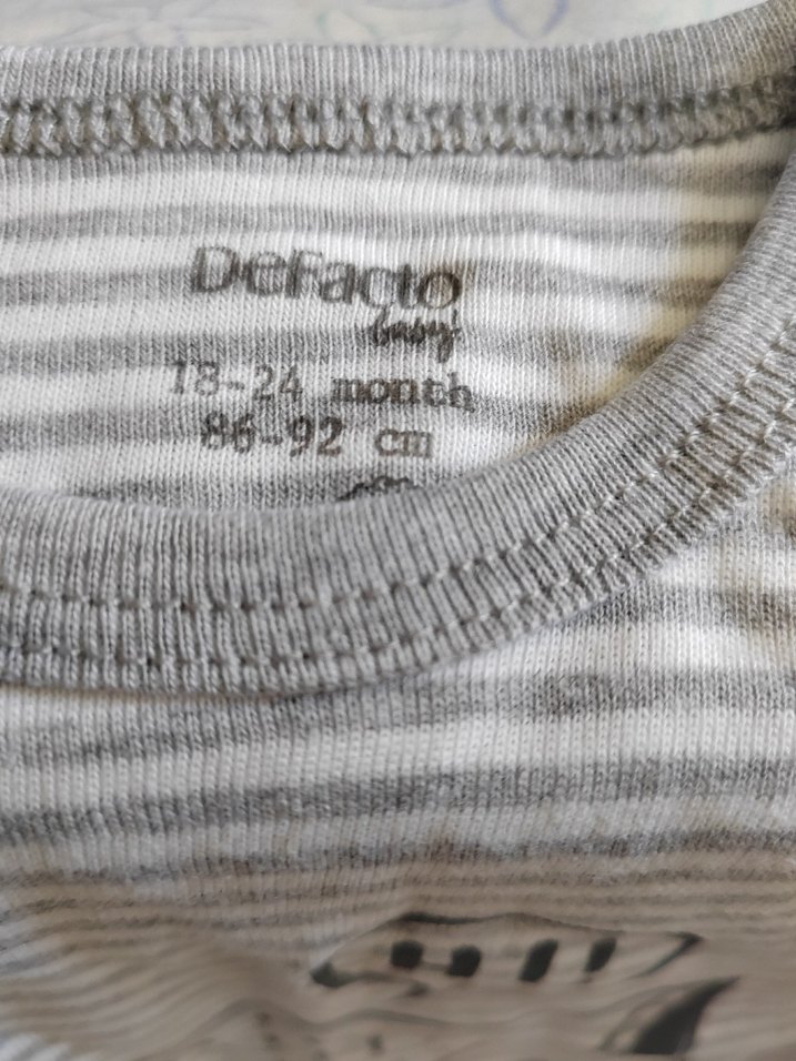 Gri Çizgili Erkek Bebek Kolsuz Body - Görsel 2