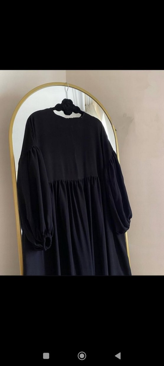 Siyah Uzun Drapeli Gotik Kadın Elbise - Görsel 5