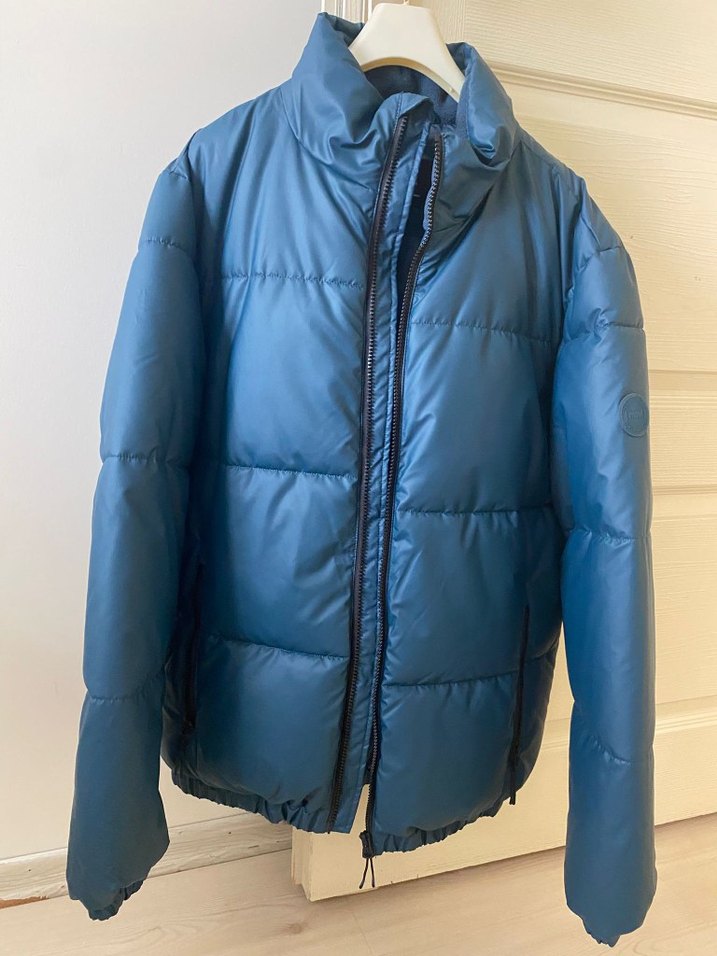 Mavi Fermuarlı erkek Kışlık Mont - Görsel 3