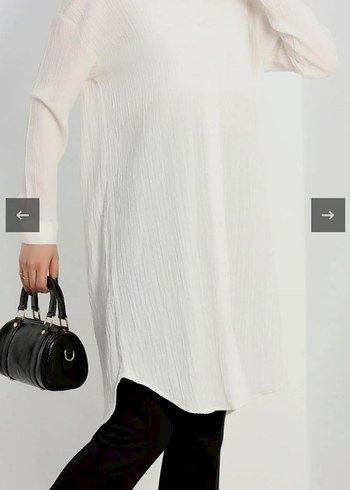Zara Kadın Beyaz Uzun Kollu Keten Gömlek