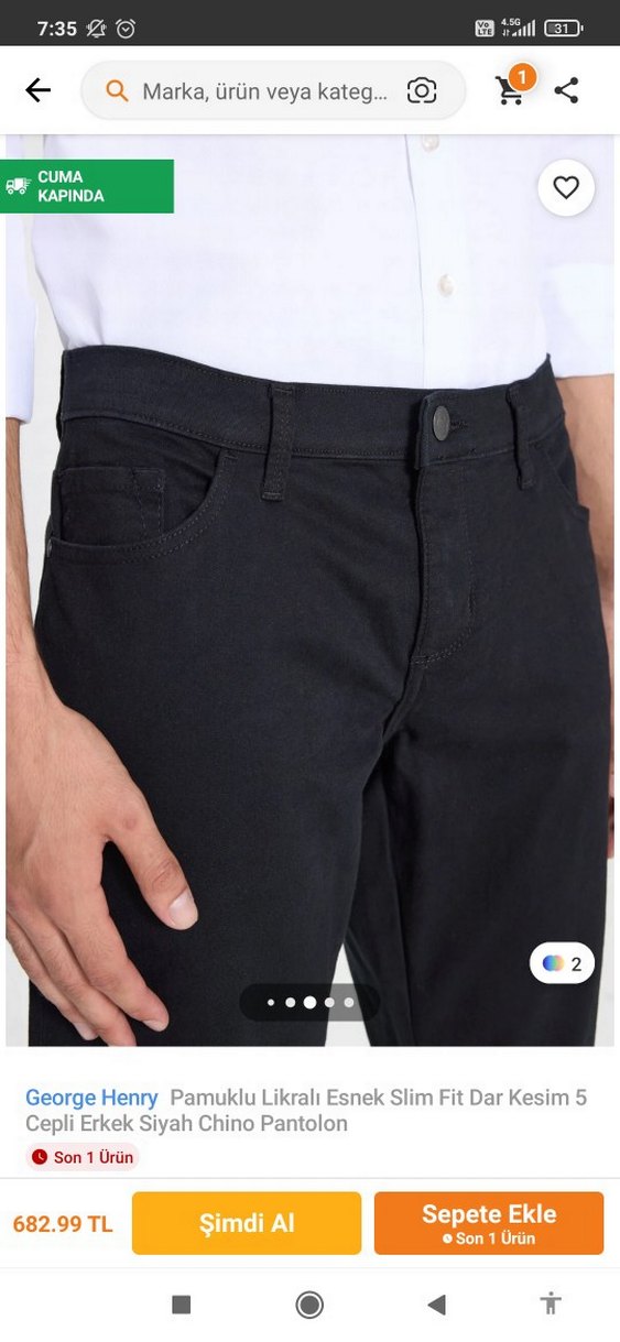 Erkek Siyah Skinny Fit Spor Pantolon - Görsel 5