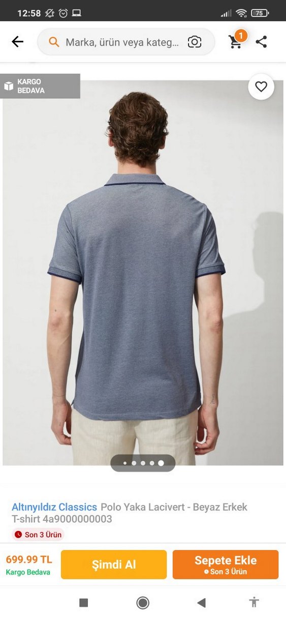 Altınyıldız Classics Gri Polo Yaka Kısa Kollu Tişört - Görsel 4