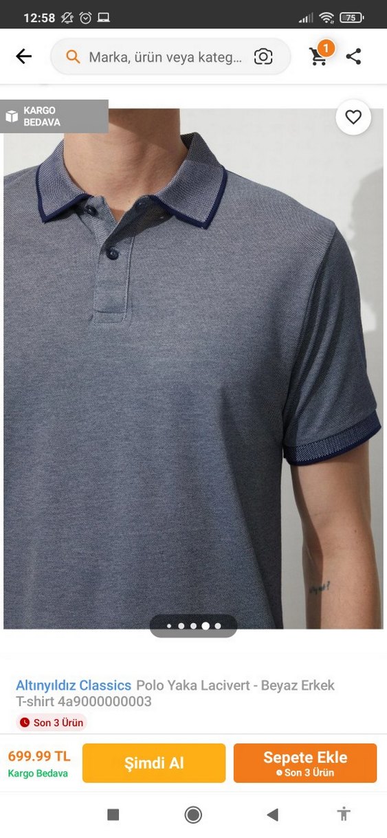 Altınyıldız Classics Gri Polo Yaka Kısa Kollu Tişört - Görsel 5