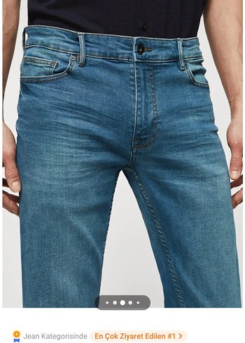 Erkek Mango Man Mavi Skinny Denim Jean - Görsel 6