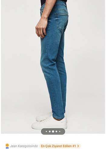 Erkek Mango Man Mavi Skinny Denim Jean - Görsel 5