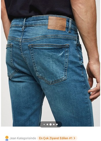 Erkek Mango Man Mavi Skinny Denim Jean - Görsel 7