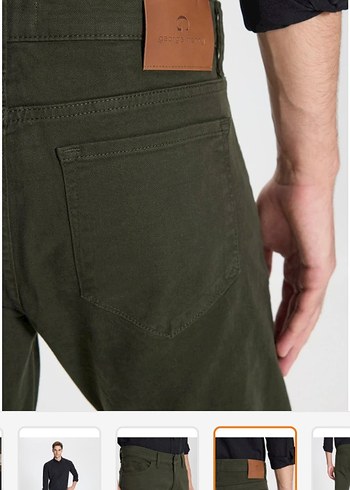 Erkek Skinny Fit Koyu Haki Pantolon - Görsel 7