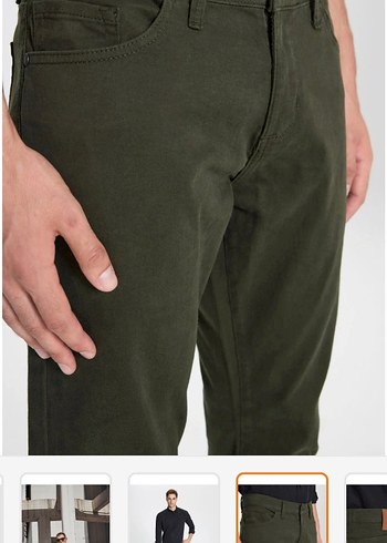 Erkek Skinny Fit Koyu Haki Pantolon - Görsel 6