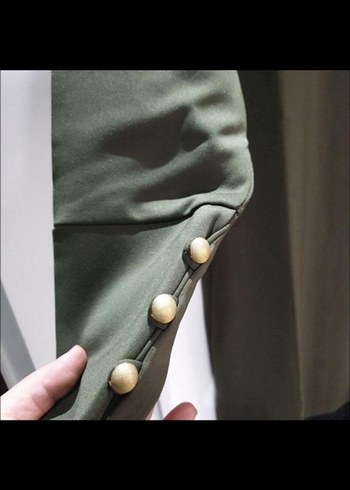 Püsküllü Haki Uzun Kollu Tunik - Görsel 4