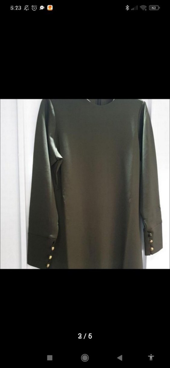 Püsküllü Haki Uzun Kollu Tunik - Görsel 2