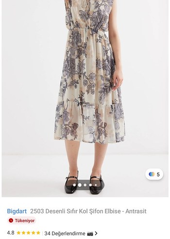 Şifon Bayan Elbise - Görsel 5