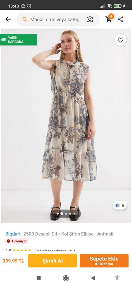 Şifon Bayan Elbise - Görsel 2