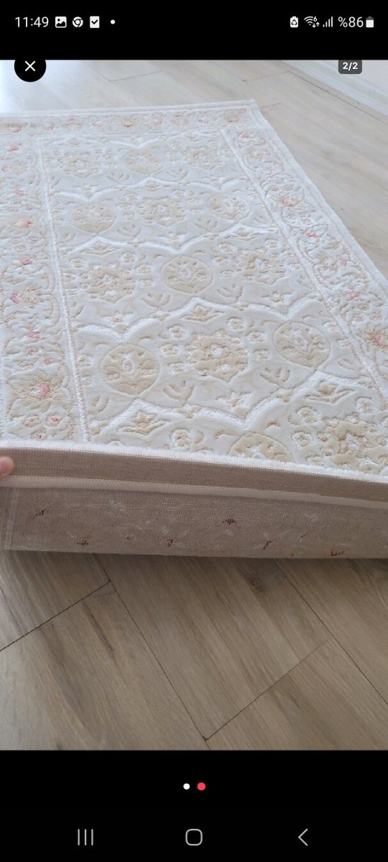 Istanbul kartal Bej İşlemeli Klasik Halı 80*150 - Görsel 2