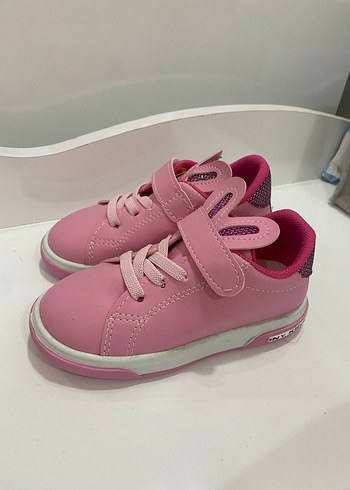 25 Beden Pembe Kız Çocuk Spor Ayakkabı Velcro