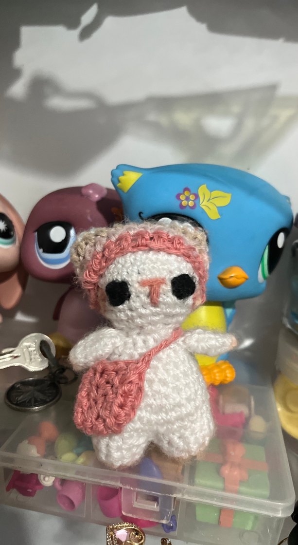 Pembe El Örgüsü Peluş Oyuncak Kedi - Görsel 2