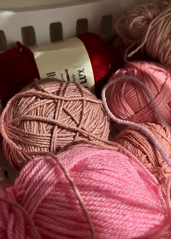 Pembe Örgü makyaj çantası - Görsel 5