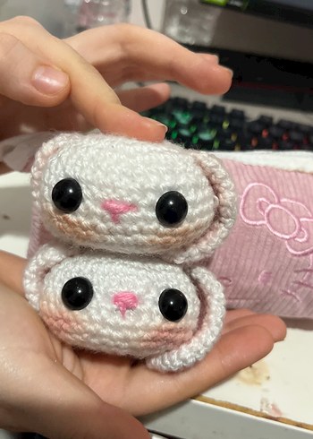 Pastel Beyaz El Yapımı Peluş Oyuncak - Görsel 3