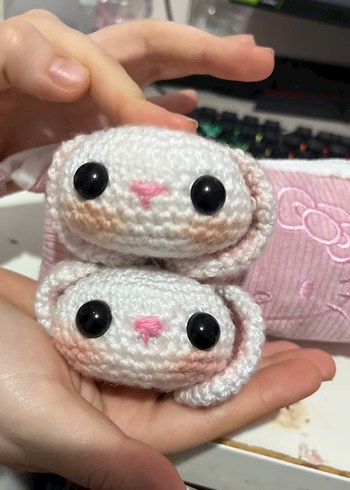 Pastel Beyaz El Yapımı Peluş Oyuncak - Görsel 2