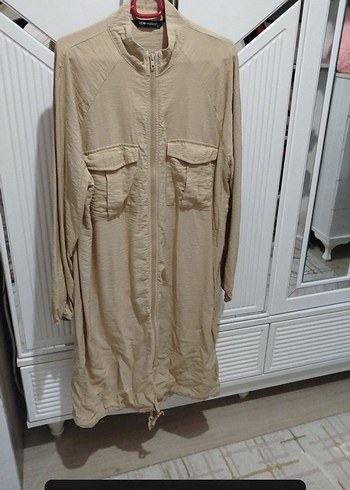 LC Waikiki Bej Keten Kadın Trençkot