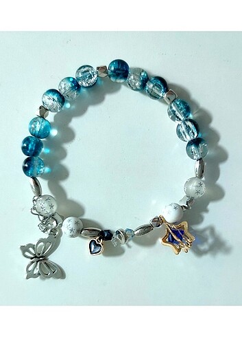 Yıldız süslemeli taş bileklik - Görsel 4