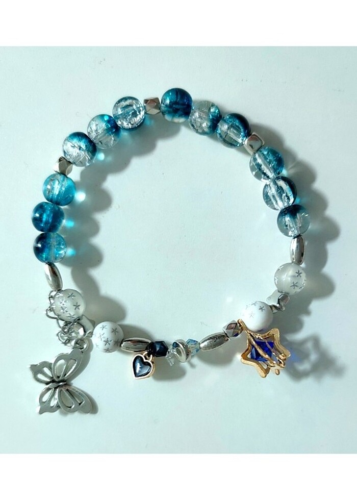 Yıldız süslemeli taş bileklik - Görsel 4